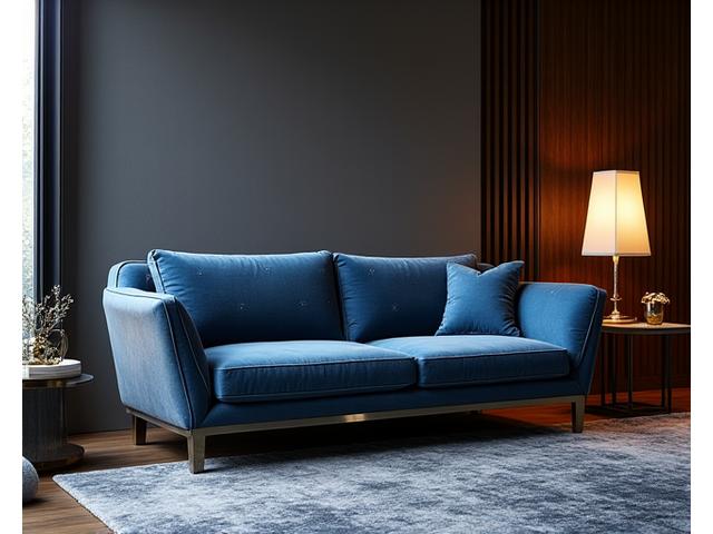 Elegant sofa med stjerneklart mønster og valnøttramme